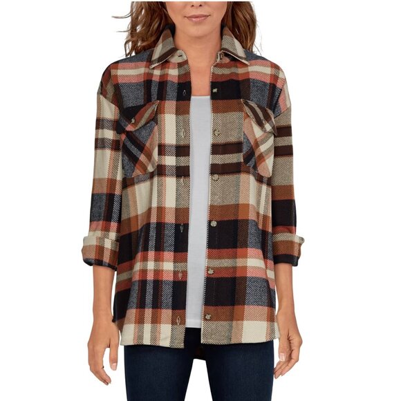 Natural Reflections XL Fireside Flannel 100% Cotton Boyfriend Long-Sleeve Shirt - Picture 1 of 11